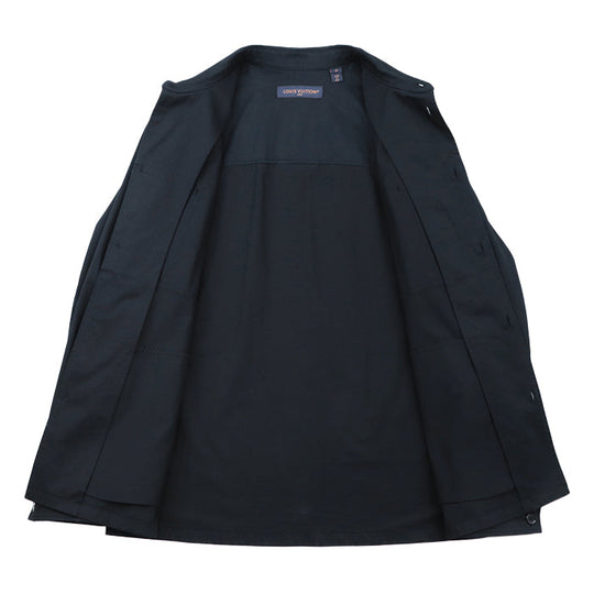 LOUIS VUITTON Long sleeve shirt [Outer material] 98% cotton, 2% polyurethane [Lining] 100% cotton black RM241MQ FUG HQB45W Flock Casual Cotton Overshirt mens M Used Authentic