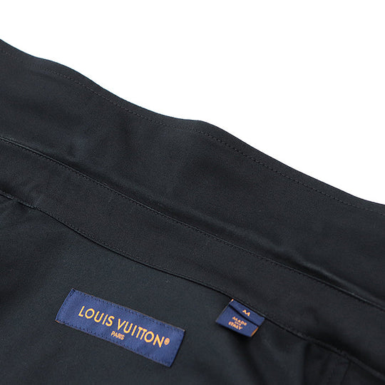 LOUIS VUITTON Long sleeve shirt [Outer material] 98% cotton, 2% polyurethane [Lining] 100% cotton black RM241MQ FUG HQB45W Flock Casual Cotton Overshirt mens M Used Authentic