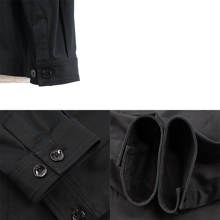 LOUIS VUITTON Long sleeve shirt [Outer material] 98% cotton, 2% polyurethane [Lining] 100% cotton black RM241MQ FUG HQB45W Flock Casual Cotton Overshirt mens M Used Authentic