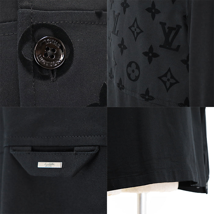 LOUIS VUITTON Long sleeve shirt [Outer material] 98% cotton, 2% polyurethane [Lining] 100% cotton black RM241MQ FUG HQB45W Flock Casual Cotton Overshirt mens M Used Authentic
