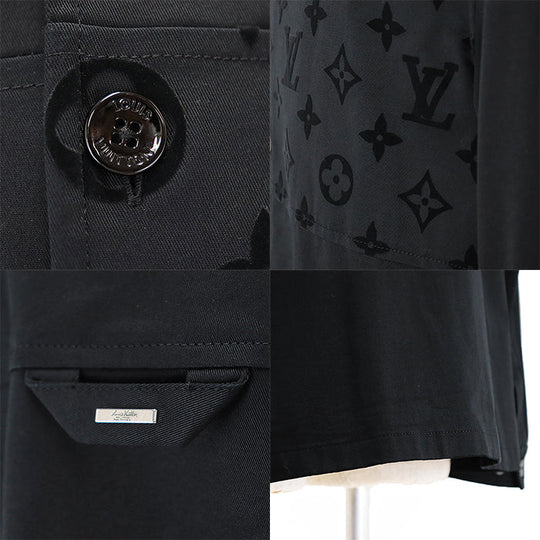 LOUIS VUITTON Long sleeve shirt [Outer material] 98% cotton, 2% polyurethane [Lining] 100% cotton black RM241MQ FUG HQB45W Flock Casual Cotton Overshirt mens M Used Authentic