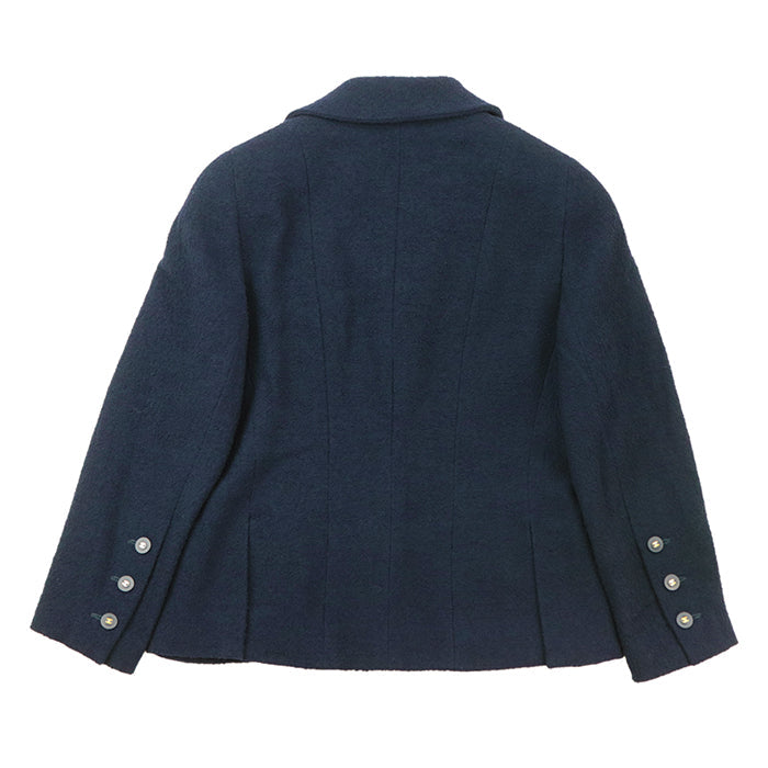 CHANEL Other outerwear [Outer material] 88% linen wool, 12% nylon [Lining] 100% silk Navy Women 42 Used Authentic