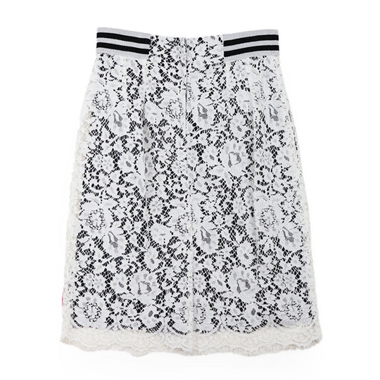 DOLCE&GABBANA skirt Cotton silk White black Women 42 Used Authentic