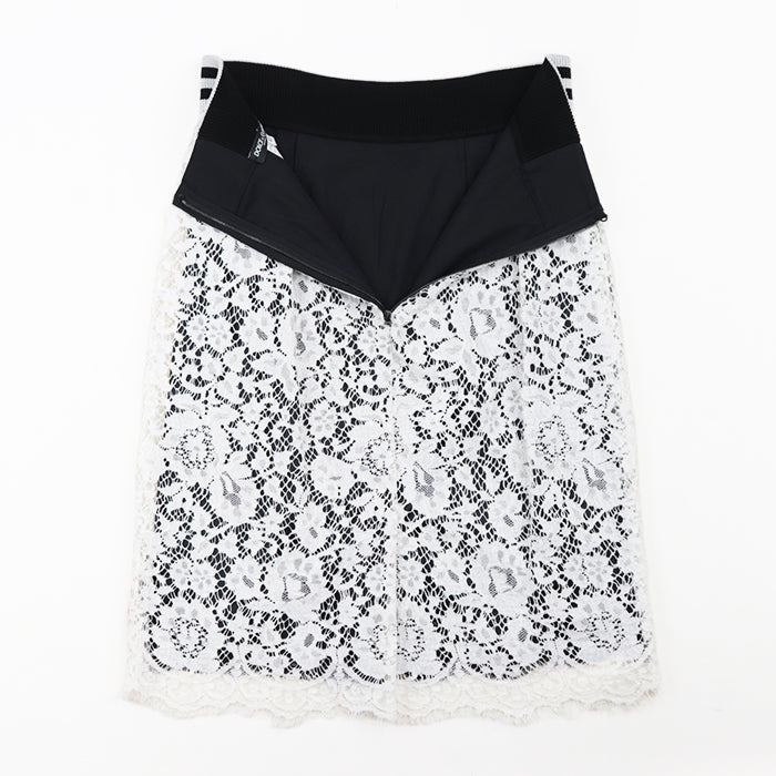 DOLCE&GABBANA skirt Cotton silk White black Women 42 Used Authentic