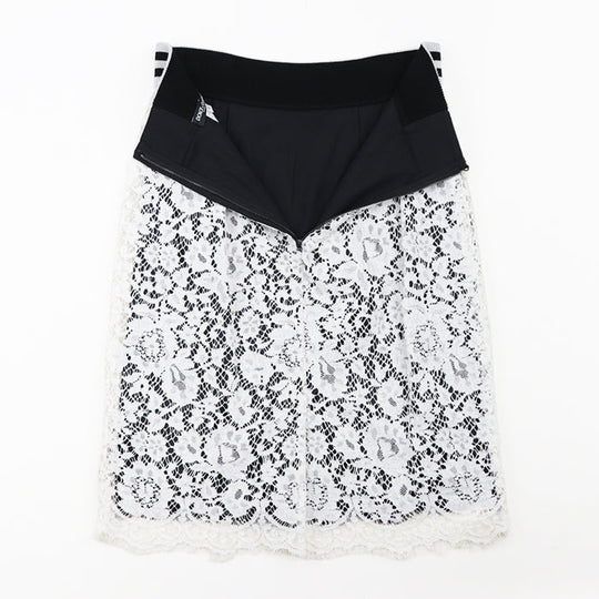 DOLCE&GABBANA skirt Cotton silk White black Women 42 Used Authentic