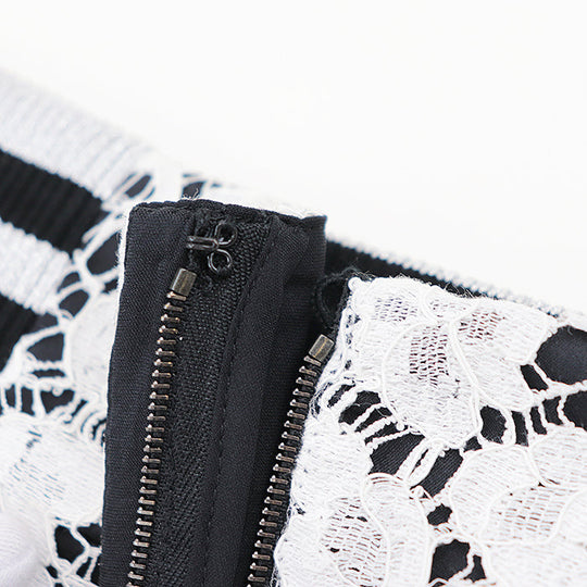 DOLCE&GABBANA skirt Cotton silk White black Women 42 Used Authentic