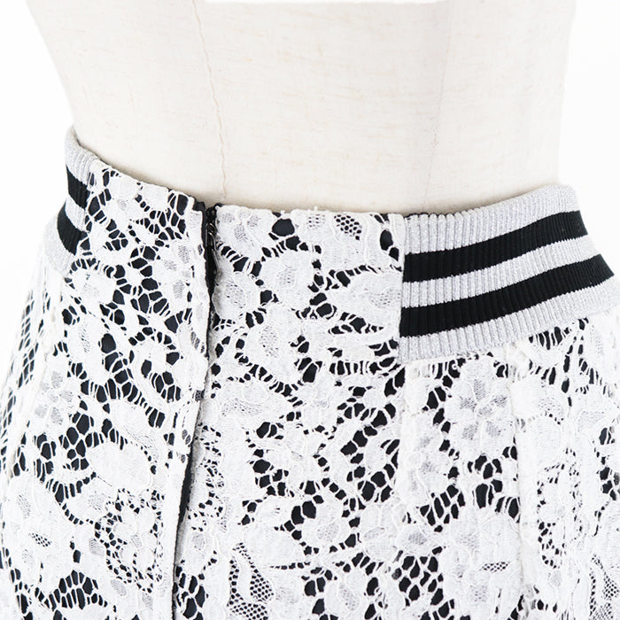 DOLCE&GABBANA skirt Cotton silk White black Women 42 Used Authentic