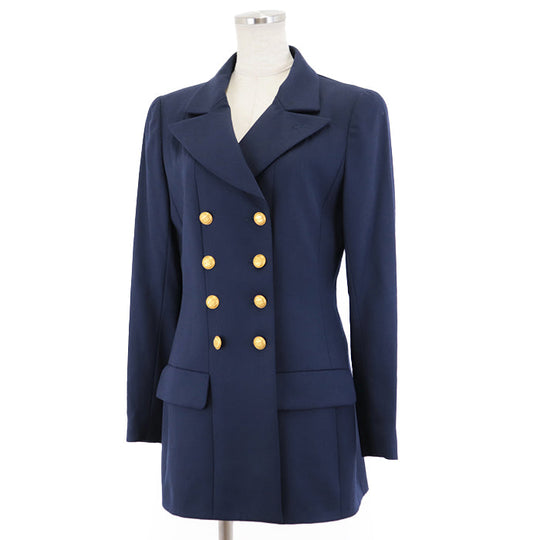 CHANEL tailored jacket [Outer material] 100% wool [Lining] 100% silk Navy Women 38 Used Authentic