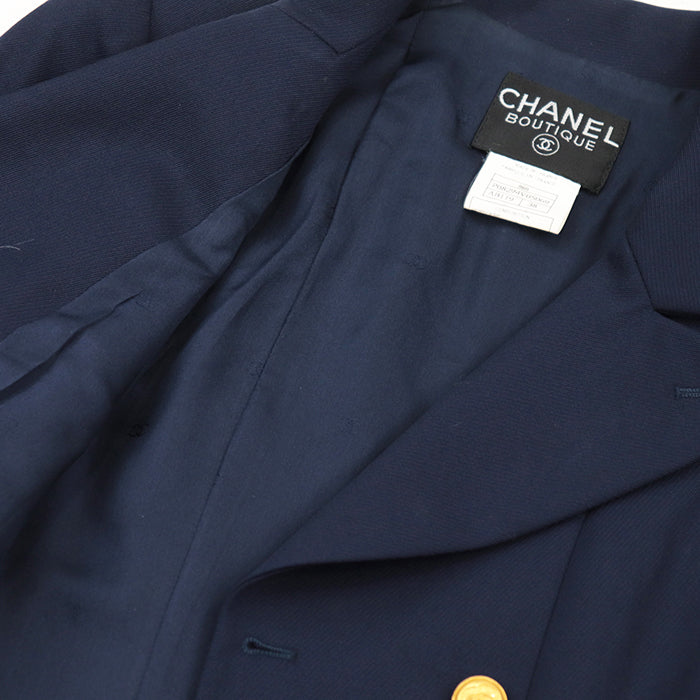 CHANEL tailored jacket [Outer material] 100% wool [Lining] 100% silk Navy Women 38 Used Authentic