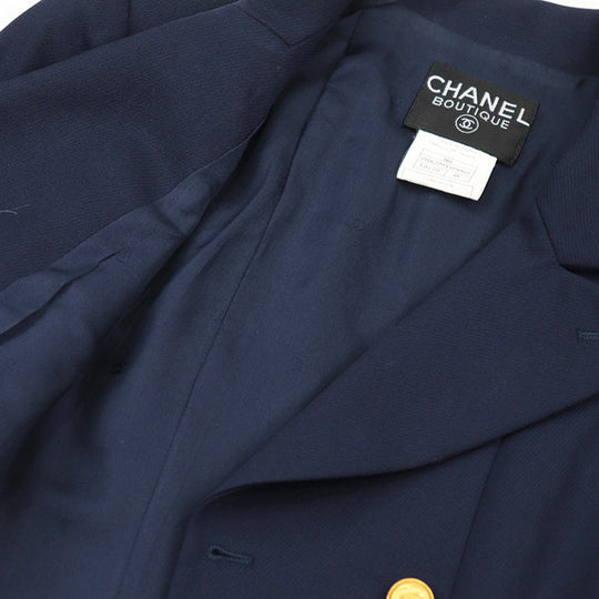 CHANEL tailored jacket [Outer material] 100% wool [Lining] 100% silk Navy Women 38 Used Authentic