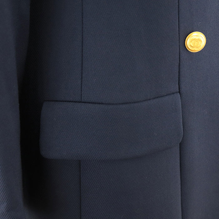 CHANEL tailored jacket [Outer material] 100% wool [Lining] 100% silk Navy Women 38 Used Authentic
