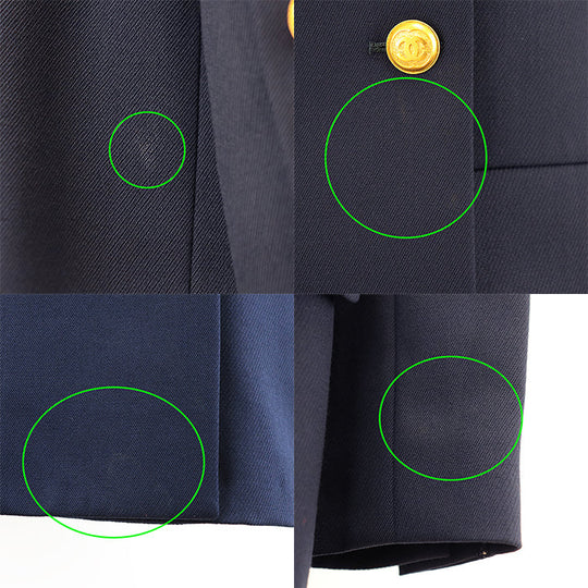 CHANEL tailored jacket [Outer material] 100% wool [Lining] 100% silk Navy Women 38 Used Authentic