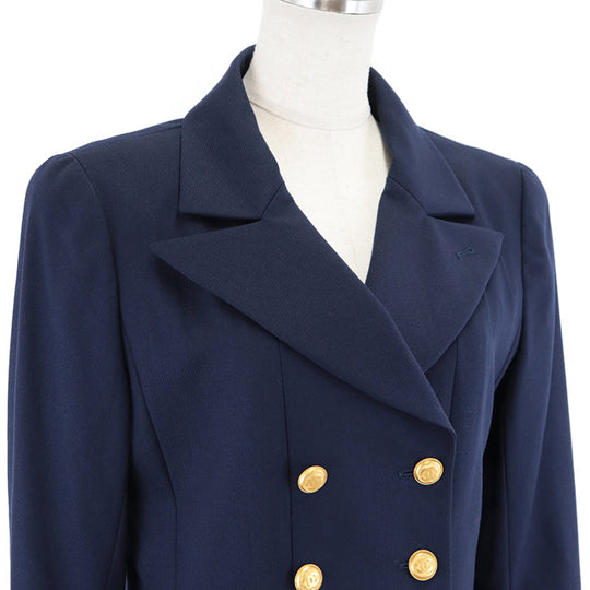 CHANEL tailored jacket [Outer material] 100% wool [Lining] 100% silk Navy Women 38 Used Authentic