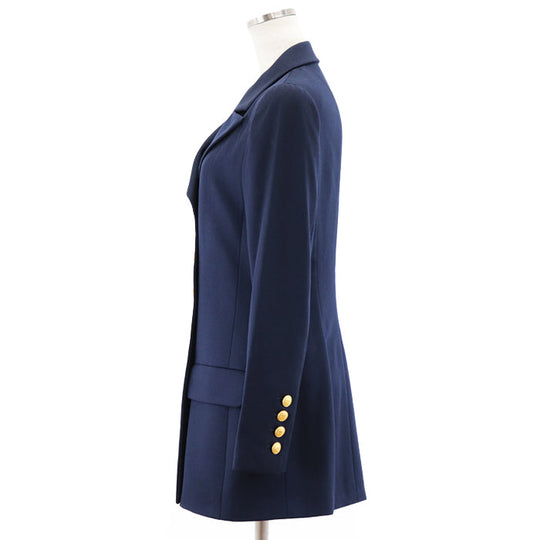 CHANEL tailored jacket [Outer material] 100% wool [Lining] 100% silk Navy Women 38 Used Authentic
