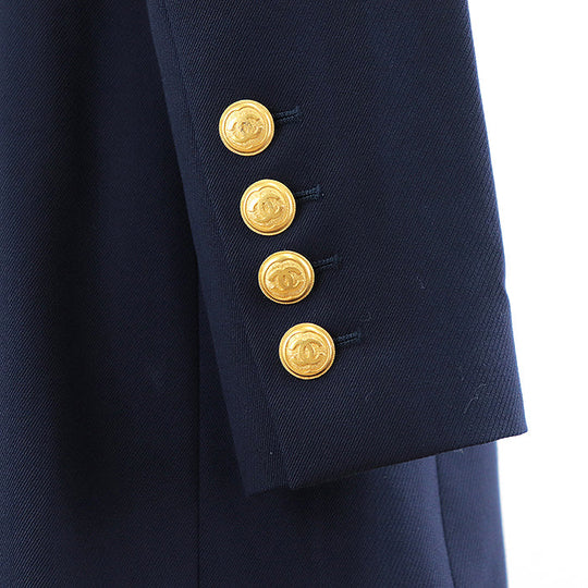 CHANEL tailored jacket [Outer material] 100% wool [Lining] 100% silk Navy Women 38 Used Authentic