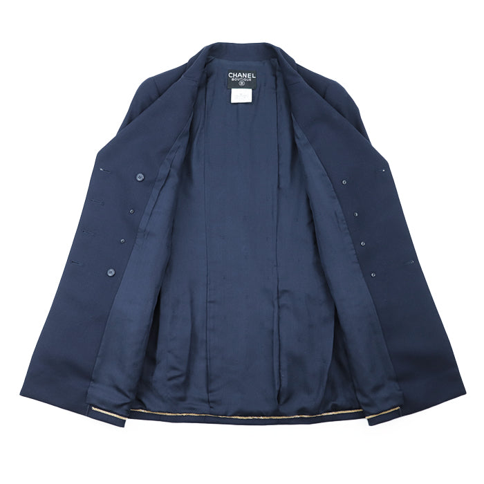 CHANEL tailored jacket [Outer material] 100% wool [Lining] 100% silk Navy Women 38 Used Authentic