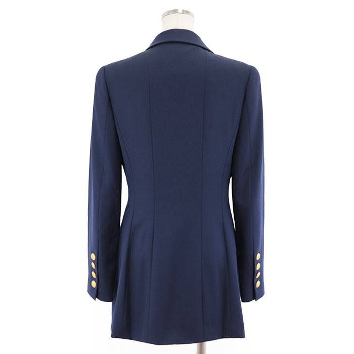 CHANEL tailored jacket [Outer material] 100% wool [Lining] 100% silk Navy Women 38 Used Authentic