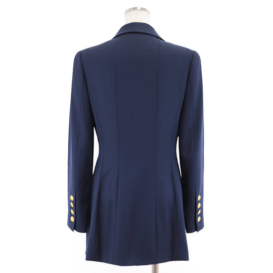 CHANEL tailored jacket [Outer material] 100% wool [Lining] 100% silk Navy Women 38 Used Authentic