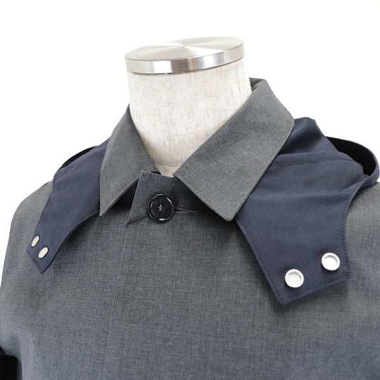 Mackintosh coat Cotton Bonded Gray navy mens 38 Used Authentic