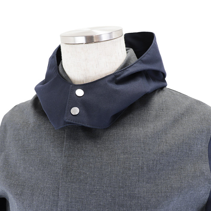 Mackintosh coat Cotton Bonded Gray navy mens 38 Used Authentic