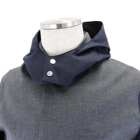 Mackintosh coat Cotton Bonded Gray navy mens 38 Used Authentic