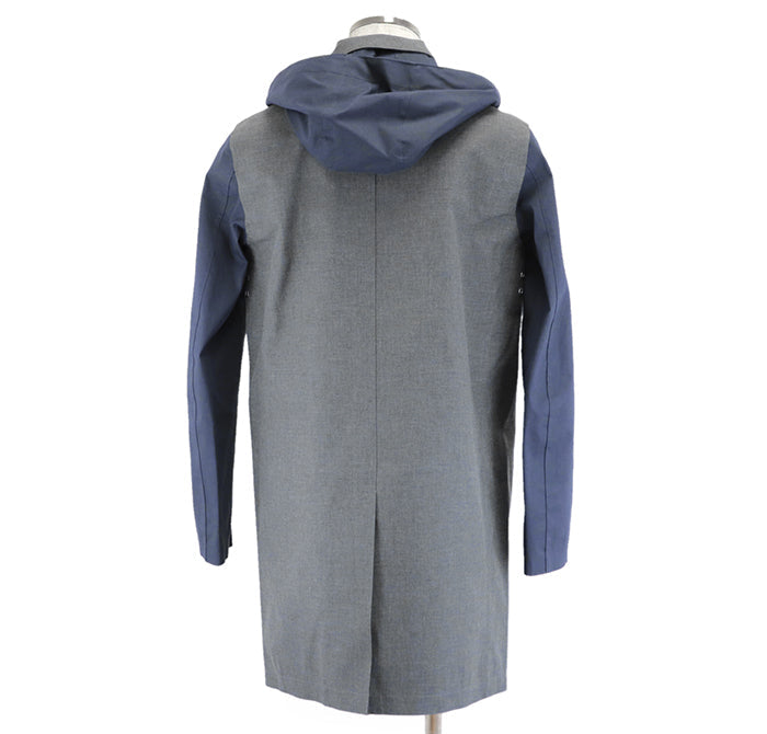 Mackintosh coat Cotton Bonded Gray navy mens 38 Used Authentic