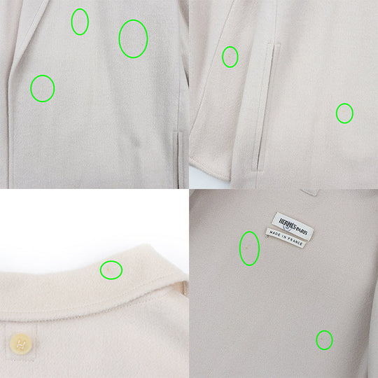 HERMES Other outerwear Cashmere 100% Ivory Women 38 Used Authentic