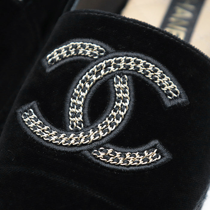 CHANEL Other shoes velvet black Women 37 C Used Authentic