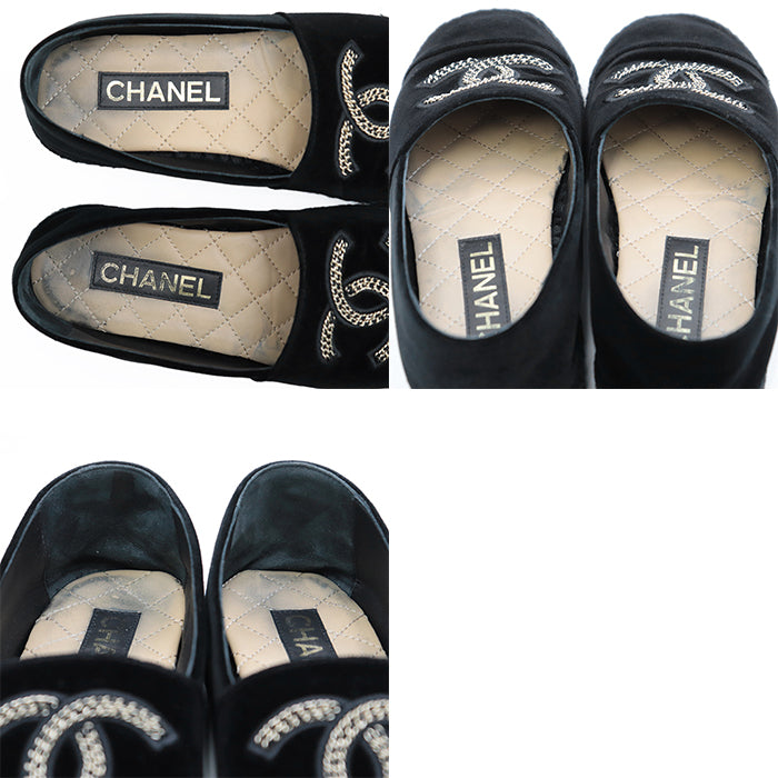CHANEL Other shoes velvet black Women 37 C Used Authentic