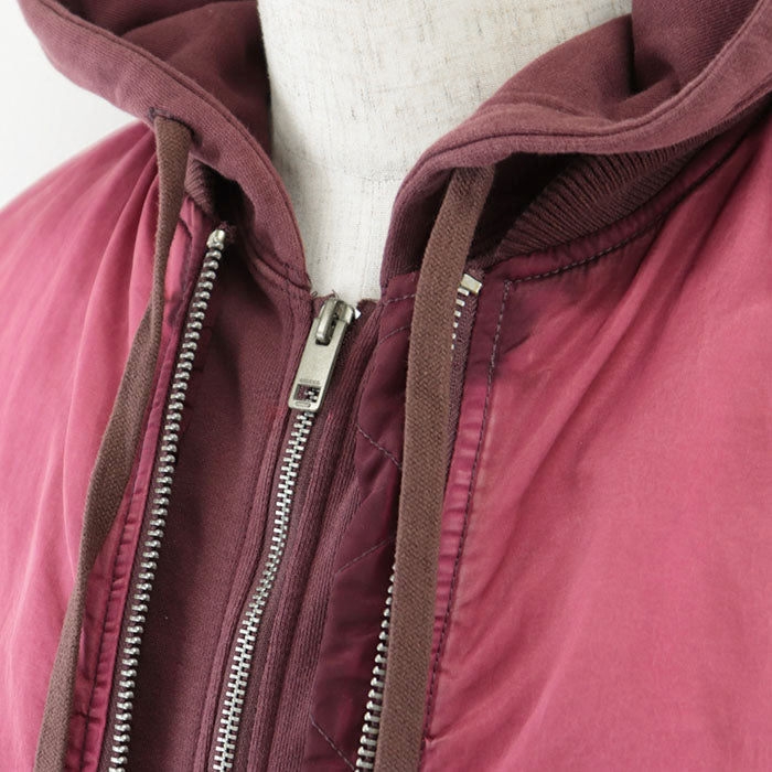 DIESEL Blouson 100% polyamide nylon, Vest: 100% cotton [Rib] 100% cotton Red A106620DNAR Women Used Authentic