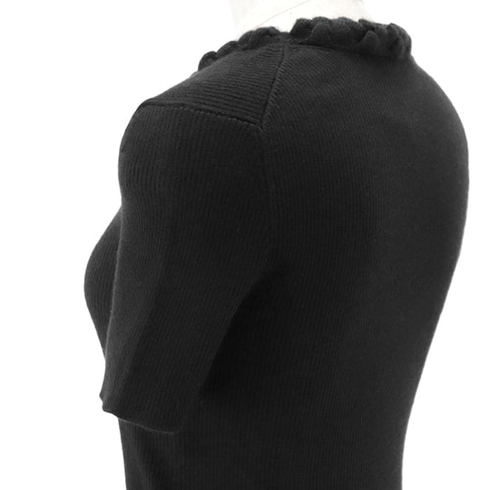 CHANEL knit Cashmere 100% black P42530 Women 38 Used Authentic