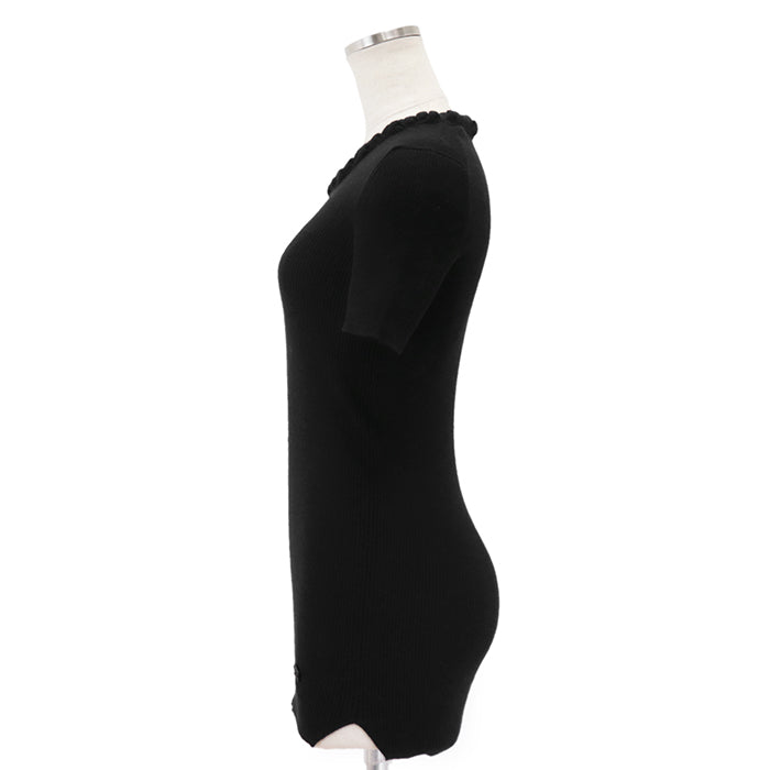 CHANEL knit Cashmere 100% black P42530 Women 38 Used Authentic