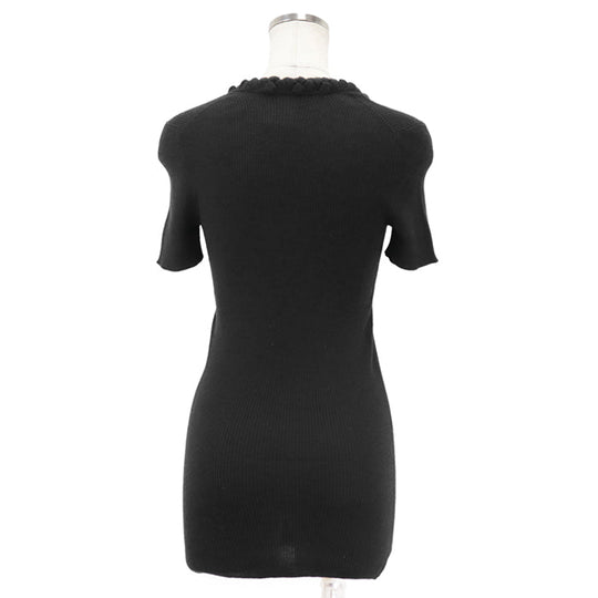 CHANEL knit Cashmere 100% black P42530 Women 38 Used Authentic