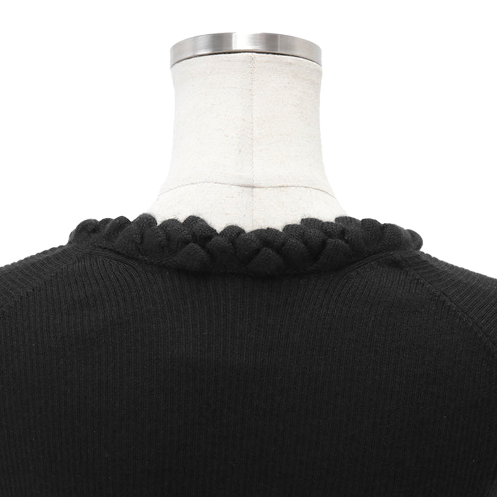 CHANEL knit Cashmere 100% black P42530 Women 38 Used Authentic