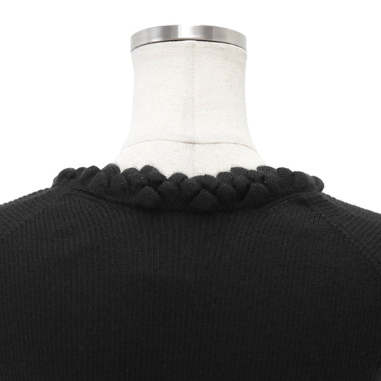 CHANEL knit Cashmere 100% black P42530 Women 38 Used Authentic