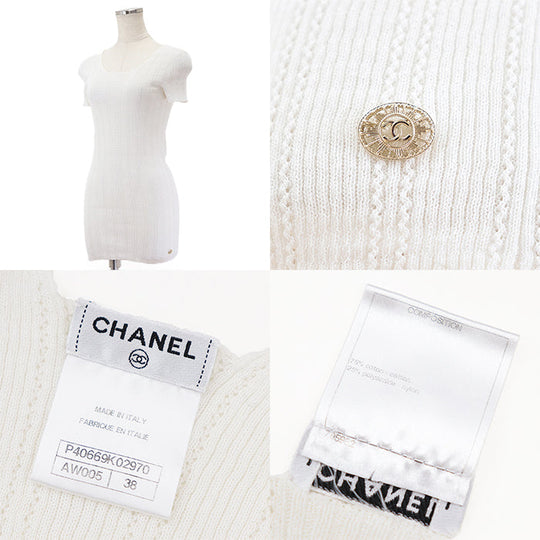 CHANEL tops 75% cotton, 25% nylon White white Women 38 Used Authentic