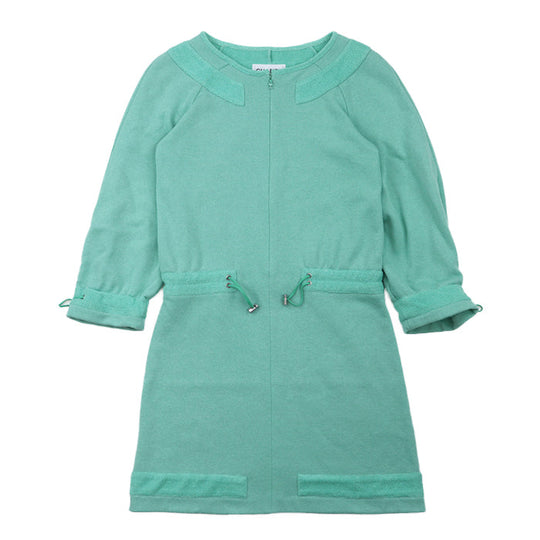 CHANEL one piece 80% cotton, 12% polyester Green type P48060 Women 34 Used Authentic