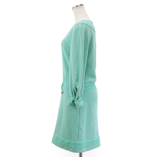 CHANEL one piece 80% cotton, 12% polyester Green type P48060 Women 34 Used Authentic