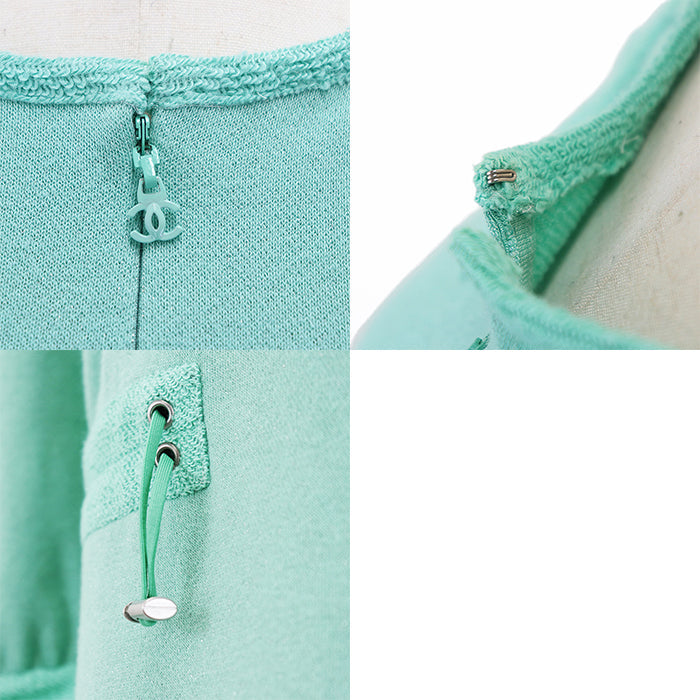 CHANEL one piece 80% cotton, 12% polyester Green type P48060 Women 34 Used Authentic