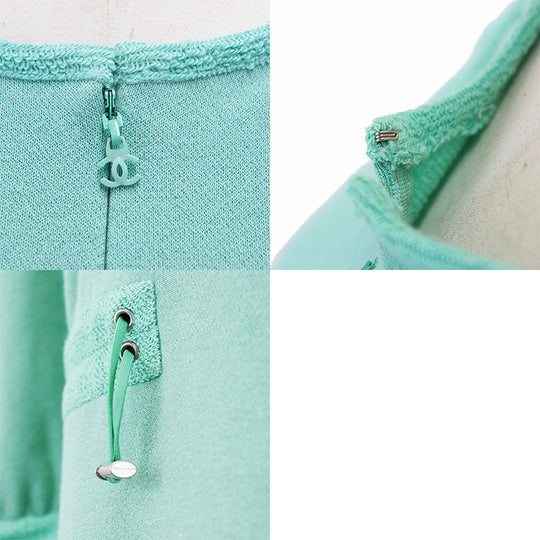 CHANEL one piece 80% cotton, 12% polyester Green type P48060 Women 34 Used Authentic