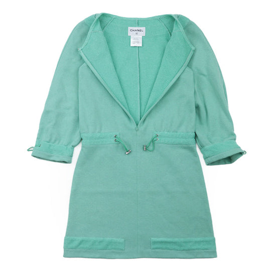 CHANEL one piece 80% cotton, 12% polyester Green type P48060 Women 34 Used Authentic