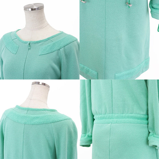 CHANEL one piece 80% cotton, 12% polyester Green type P48060 Women 34 Used Authentic