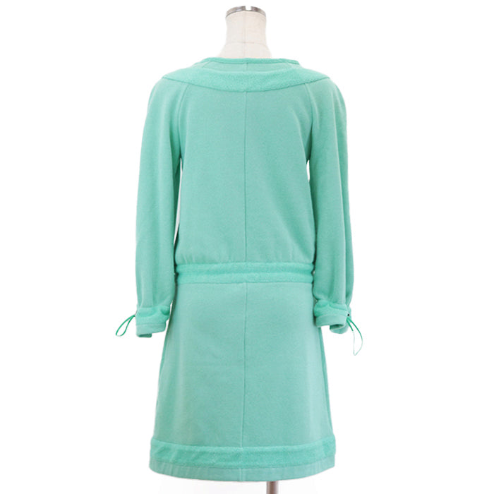 CHANEL one piece 80% cotton, 12% polyester Green type P48060 Women 34 Used Authentic