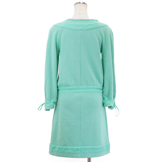 CHANEL one piece 80% cotton, 12% polyester Green type P48060 Women 34 Used Authentic