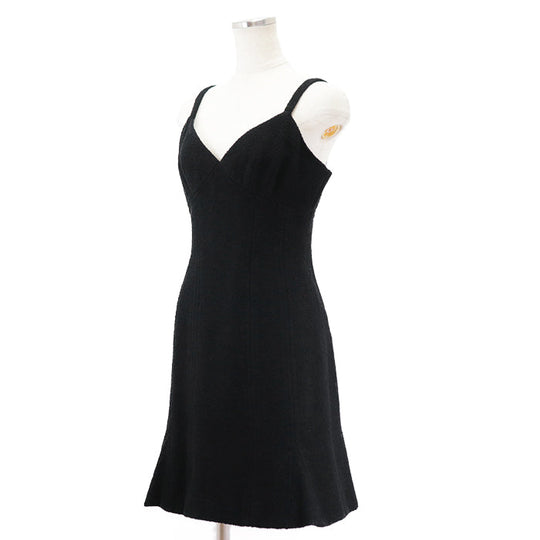 CHANEL one piece [Outer material] 93% wool, 7% nylon [Lining] 100% silk black C-TK-5914 Women 38 Used Authentic