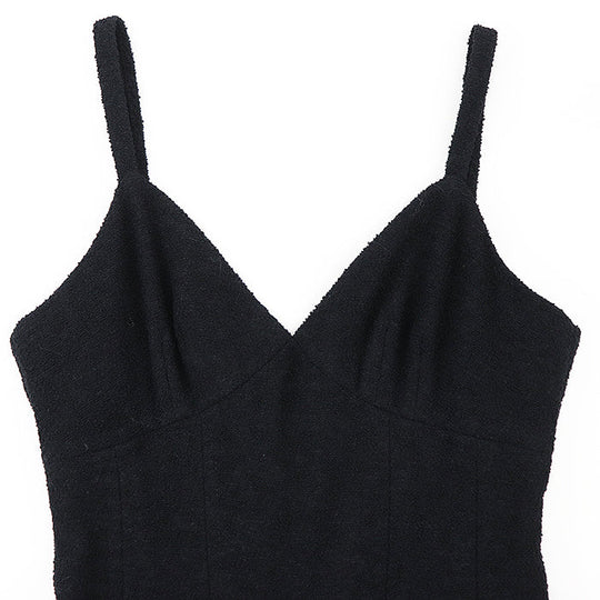 CHANEL one piece [Outer material] 93% wool, 7% nylon [Lining] 100% silk black C-TK-5914 Women 38 Used Authentic