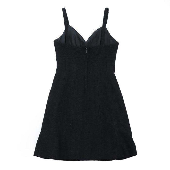 CHANEL one piece [Outer material] 93% wool, 7% nylon [Lining] 100% silk black C-TK-5914 Women 38 Used Authentic
