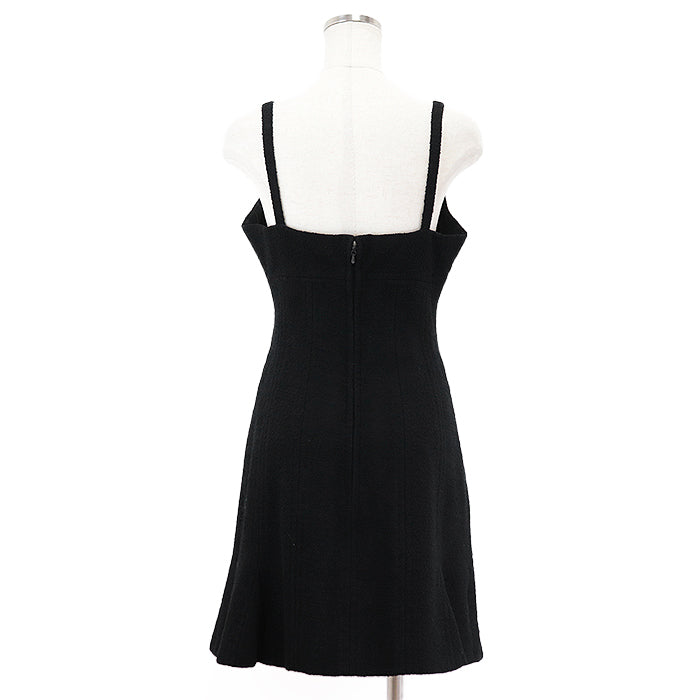 CHANEL one piece [Outer material] 93% wool, 7% nylon [Lining] 100% silk black C-TK-5914 Women 38 Used Authentic