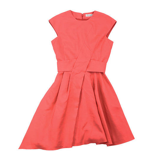 Christian Dior one piece [Outer material] 65% wool, 35% silk [Lining] 100% silk scarlet 3A21606A1170 Women 34 Used Authentic