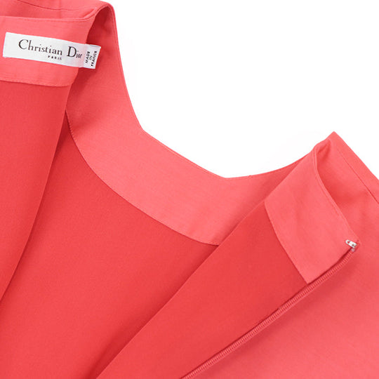 Christian Dior one piece [Outer material] 65% wool, 35% silk [Lining] 100% silk scarlet 3A21606A1170 Women 34 Used Authentic